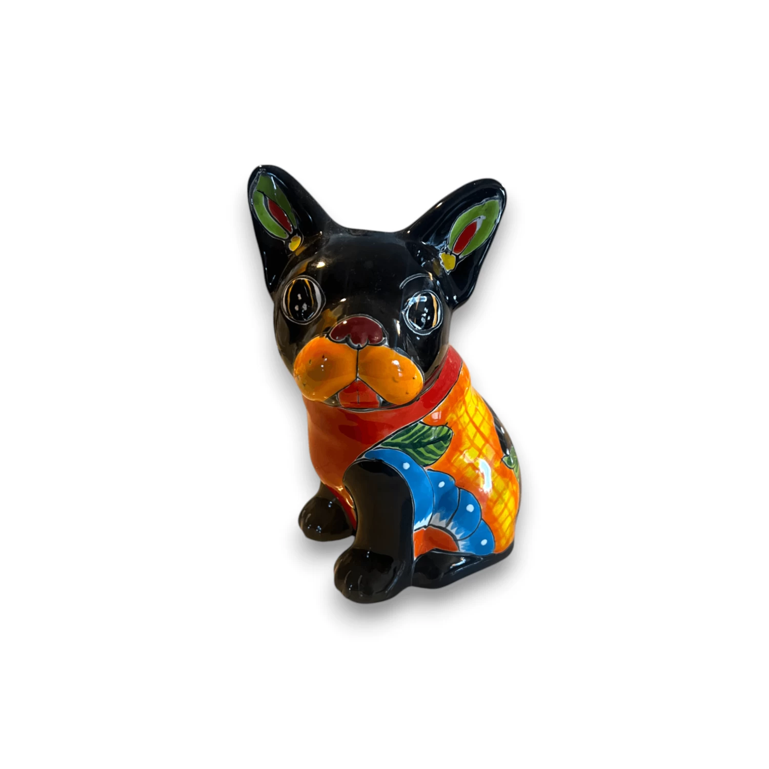 Vibrant Handcrafted Talavera French Bulldog Statue | Unique Medium Dog Sculpture 7 Vibrant Handcrafted Talavera French Bulldog Statue | Unique Medium Dog Sculpture - Image 7