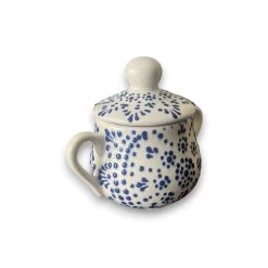 Blue & White Talavera Sugar Jar | Handmade Puebla Kitchenware -Pottery And Glassware 20250325 194158445 iOS Photoroom