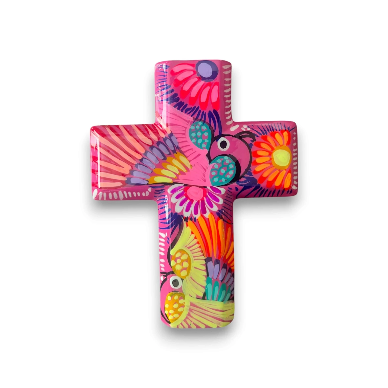 Guerrero Hand-Painted Cross Wall Art | Colorful Mexican Décor 7 Guerrero Hand-Painted Cross Wall Art | Colorful Mexican Décor - Image 7