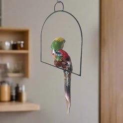 Talavera Hanging Parrot | Colorful Mexican Bird -Pottery And Glassware 20250325 201530499 iOS Photoroom