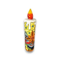 Talavera Candle Figurine | Hand-Painted Decorative Mexican Ceramic Art -Pottery And Glassware 20250409 184036128 iOS Photoroom