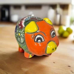 Talavera Piggy Bank | Hand-Painted Mexican Ceramic Coin Bank