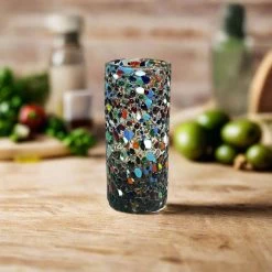 Hand Blown Double Shot Glass | Mexican Confetti Glassware