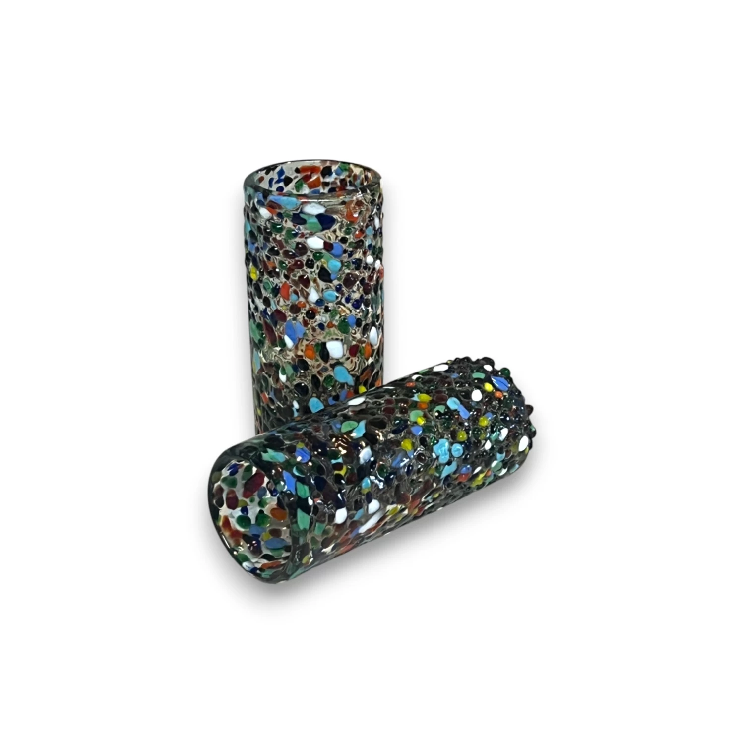 Hand Blown Double Shot Glass | Mexican Confetti Glassware 4 Hand Blown Double Shot Glass | Mexican Confetti Glassware - Image 4