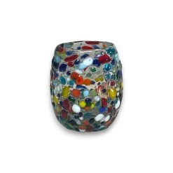 Rounded Mexican Shot Glass | Hand-Blown Mexican Confetti Glassware -Pottery And Glassware 20250415 155340446 iOS Photoroom