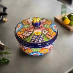 Talavera Tortilla Warmer | Hand-Painted Mexican Ceramic Dish -Pottery And Glassware 20250429 155447703 iOS Photoroom