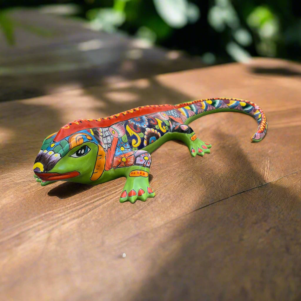 XL Talavera Iguana Statue | Hand-Painted Mexican Ceramic Art 1 XL Talavera Iguana Statue | Hand-Painted Mexican Ceramic Art