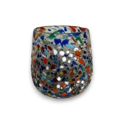 Confetti Stemless Wine Glass | Hand-Blown Mexican Pebbled Cup -Pottery And Glassware 20250429 163617967 iOS Photoroom