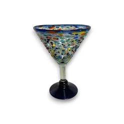 Confetti Rock Martini Glass With Blue Rim | Hand-Blown Mexican Barware 7 Confetti Rock Martini Glass With Blue Rim | Hand-Blown Mexican Barware -Pottery And Glassware 20250429 163943856 iOS Photoroom