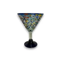 Confetti Rock Martini Glass With Blue Rim | Hand-Blown Mexican Barware 9 Confetti Rock Martini Glass With Blue Rim | Hand-Blown Mexican Barware -Pottery And Glassware 20250429 163947193 iOS Photoroom