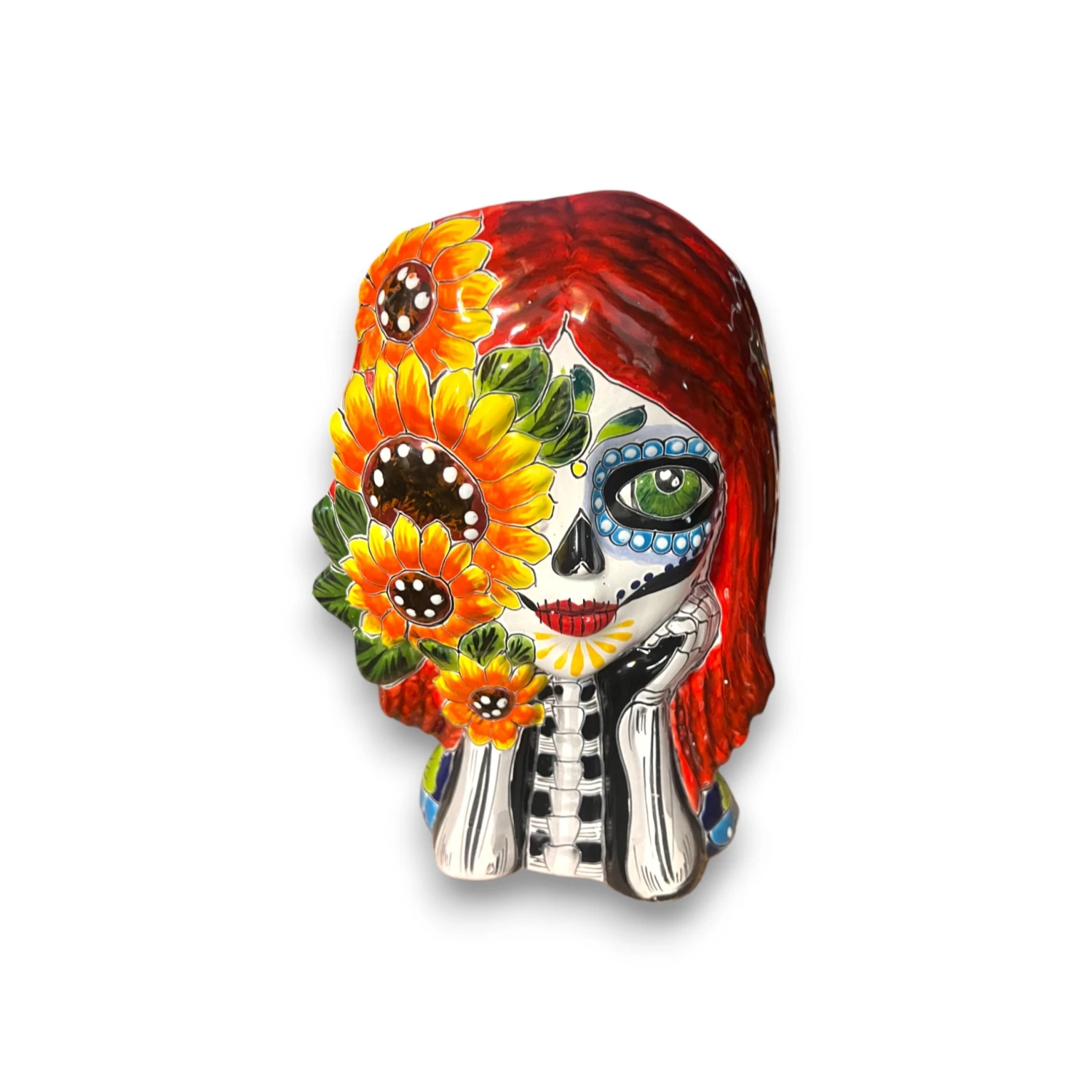 Talavera Sunflower Skull Planter | Handcrafted Day Of The Dead Pot 7 Talavera Sunflower Skull Planter | Handcrafted Day Of The Dead Pot - Image 7