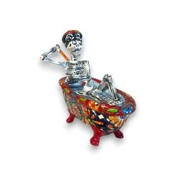 Talavera Skeleton Figurine | Day Of The Dead Bathtub Statue -Pottery And Glassware 20250509 150548938 iOS Photoroom 1