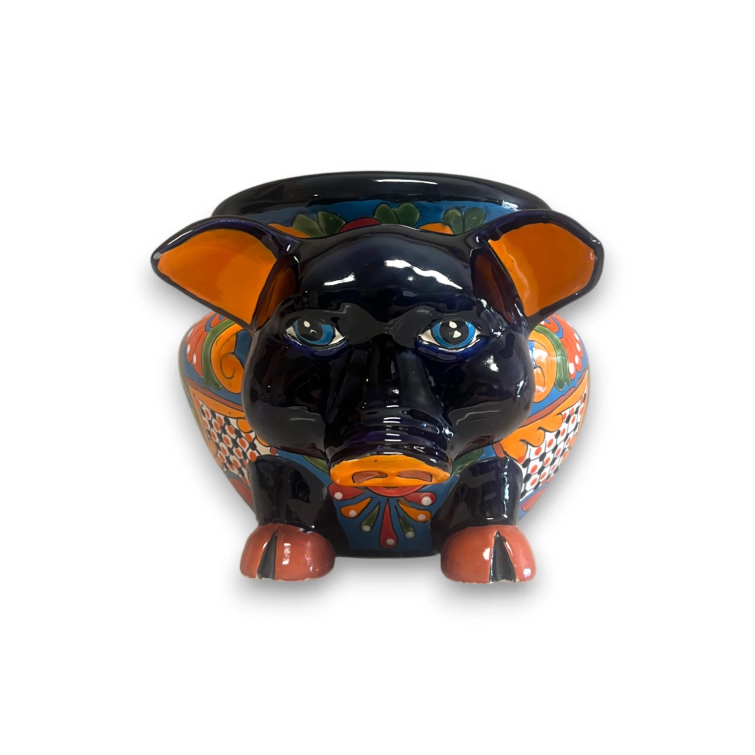 Talavera Pig Planter | Colorful Hand-Painted Mexican Animal Pot 6 Talavera Pig Planter | Colorful Hand-Painted Mexican Animal Pot - Image 6