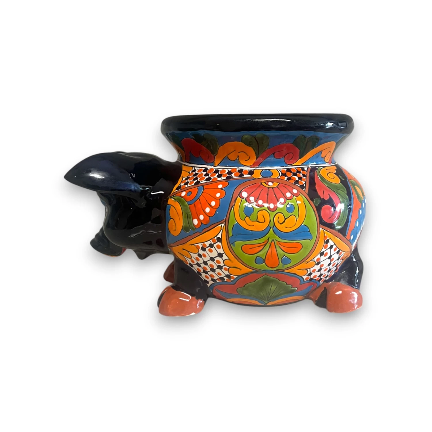 Talavera Pig Planter | Colorful Hand-Painted Mexican Animal Pot 5 Talavera Pig Planter | Colorful Hand-Painted Mexican Animal Pot - Image 5