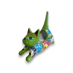 Talavera Cat Planter | Colorful Handcrafted Stretching Animal Pot -Pottery And Glassware 20250511 165409554 iOS Photoroom