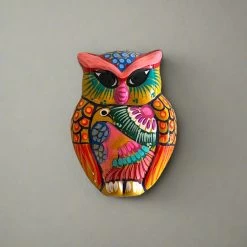 Small Guerrero Owl Wall Decor | Handcrafted Mexican Ceramic Accent