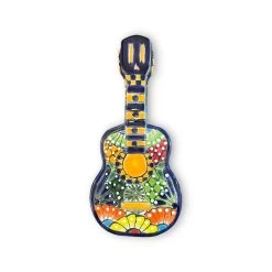 Talavera Guitar Statue | Hand-Painted Mexican Folk Art Decor -Pottery And Glassware 20250523 151339198 iOS Photoroom