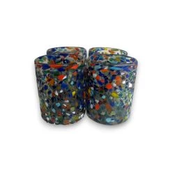 Confetti Pebbled Tumbler | Hand-Blown Mexican Glassware -Pottery And Glassware 20250527 154818913 iOS Photoroom