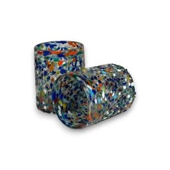 Confetti Pebbled Tumbler | Hand-Blown Mexican Glassware -Pottery And Glassware 20250527 154851177 iOS Photoroom