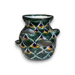 Talavera Strawberry Planter | Green Peacock Design -Pottery And Glassware 20250527 204212336 iOS Photoroom