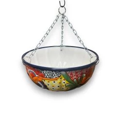 Talavera Hanging Planter | Colorful Hand-Painted Mexican Flower Pot -Pottery And Glassware 20250529 154201036 iOS Photoroom