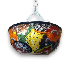 Talavera Hanging Planter | Colorful Hand-Painted Mexican Flower Pot -Pottery And Glassware 20250529 154207581 iOS Photoroom