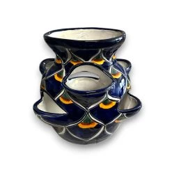 Talavera Strawberry Planter | Blue Peacock Design -Pottery And Glassware 20250602 230904070 iOS Photoroom