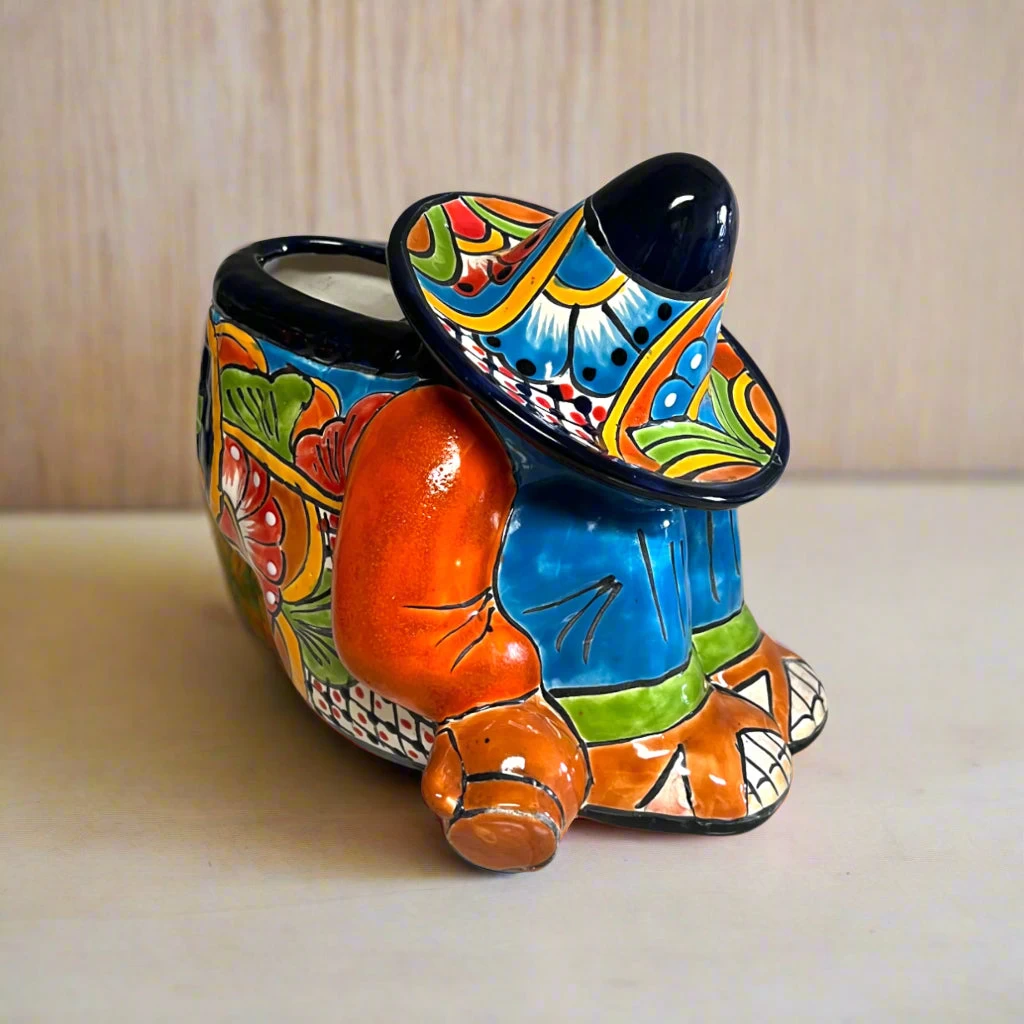 Colorful Talavera Panchito Planter | Mexican Sleeping Man Pottery 1 Colorful Talavera Panchito Planter | Mexican Sleeping Man Pottery