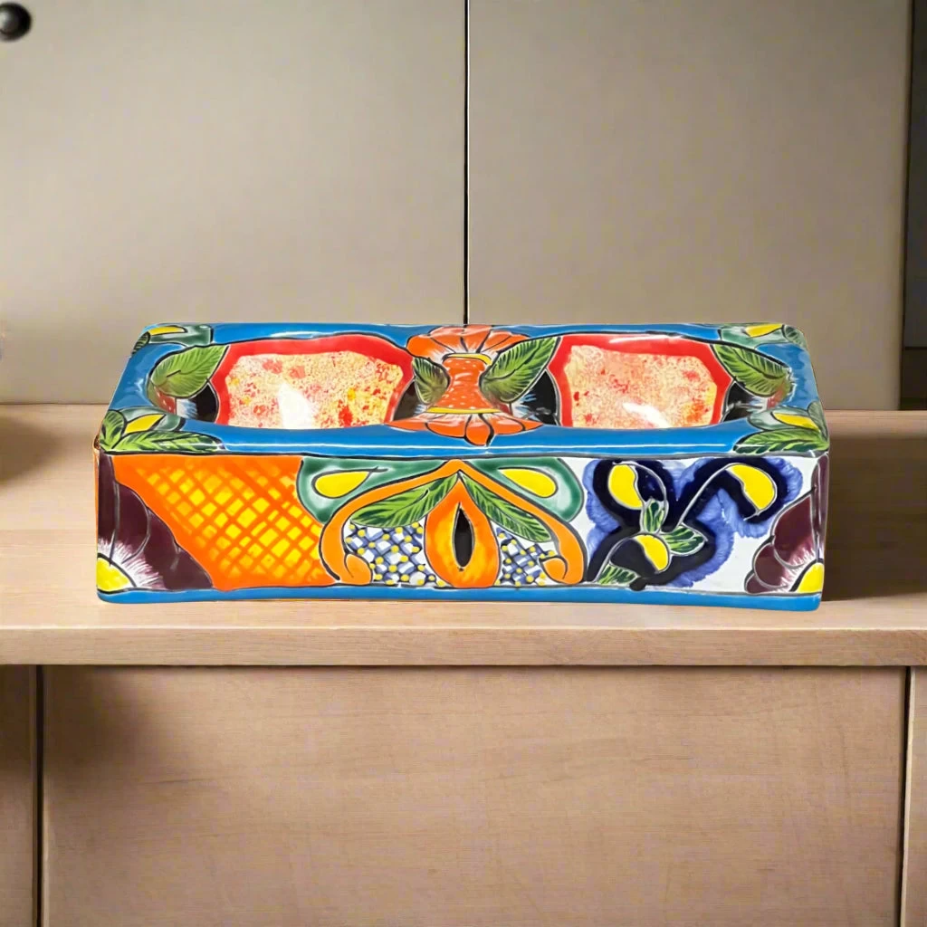 Colorful Talavera Dog Bowl | Hand-Painted Mexican Pet Dish 2 Colorful Talavera Dog Bowl | Hand-Painted Mexican Pet Dish - Image 2