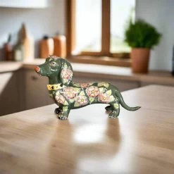 Talavera Dachshund Statue | Colorful Hand-Painted Dog Figurine