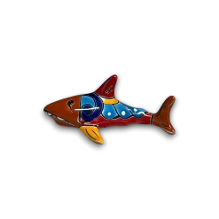 Talavera Shark Figurine | Colorful Handcrafted Mexican Art -Pottery And Glassware 20250611 160828522 iOS Photoroom