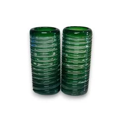 Mexican Double Shot Glass | Hand-Blown Green Swirl Barware -Pottery And Glassware 20250612 170351495 iOS Photoroom