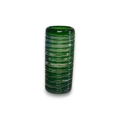 Mexican Double Shot Glass | Hand-Blown Green Swirl Barware -Pottery And Glassware 20250612 170356134 iOS Photoroom