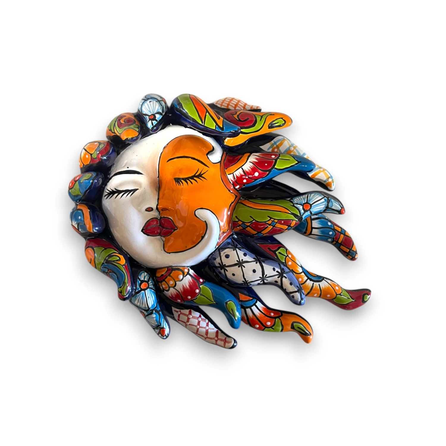 Talavera Eclipse Wall Art | Handcrafted Sun And Moon Face Décor 6 Talavera Eclipse Wall Art | Handcrafted Sun And Moon Face Décor - Image 6