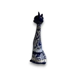 Tall Talavera Cat Statue | Handmade Blue & White Ceramic Figurine -Pottery And Glassware 20250618 152854252 iOS Photoroom