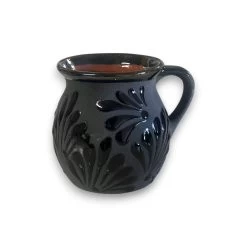 Black Talavera Jarrito Mug | Handmade Mexican Clay Coffee Cup -Pottery And Glassware 20250620 161206456 iOS Photoroom