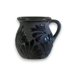 Black Talavera Jarrito Mug | Handmade Mexican Clay Coffee Cup -Pottery And Glassware 20250620 161208556 iOS Photoroom