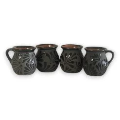 Black Talavera Jarrito Mug | Handmade Mexican Clay Coffee Cup -Pottery And Glassware 20250620 161324318 iOS Photoroom
