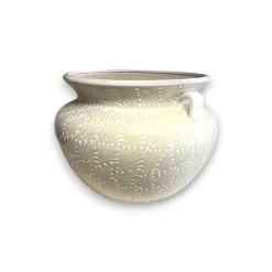 XL Talavera Flower Pot | White Handcrafted Mexican Planter -Pottery And Glassware 20250622 162747857 iOS Photoroom