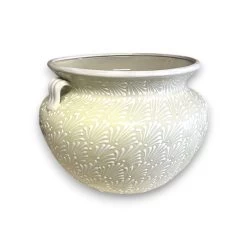 XL Talavera Flower Pot | White Handcrafted Mexican Planter -Pottery And Glassware 20250622 162757701 iOS Photoroom
