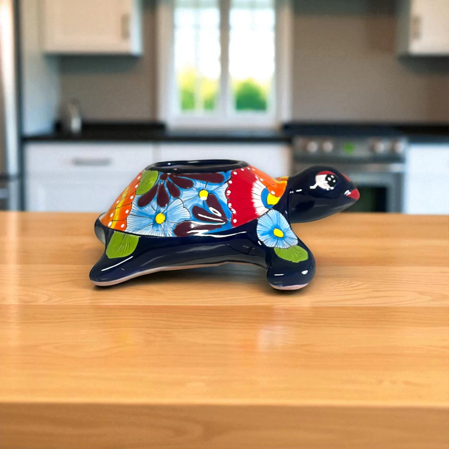 Small Talavera Sea Turtle Planter | Hand-Painted Mexican Turtle Pottery 3 Small Talavera Sea Turtle Planter | Hand-Painted Mexican Turtle Pottery - Image 3