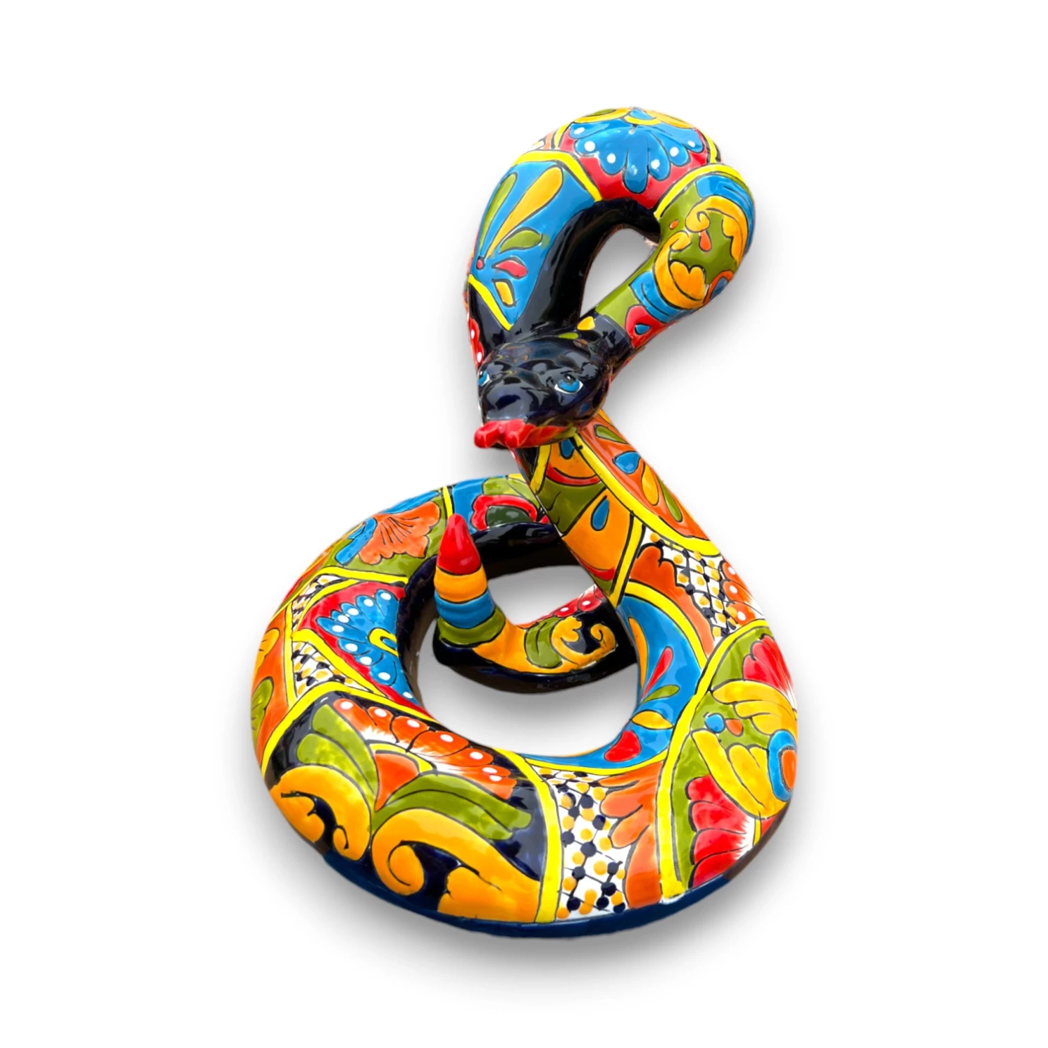Talavera Snake Statue | Multicolor Handcrafted Mexican Rattlesnake 4 Talavera Snake Statue | Multicolor Handcrafted Mexican Rattlesnake - Image 4