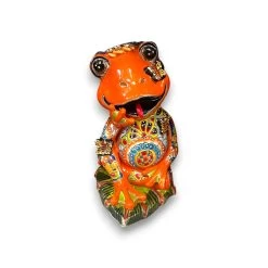 Hand-Painted Talavera Frog Statue | Mexican Ceramic Animal Decor -Pottery And Glassware 20250623 173606158 iOS Photoroom