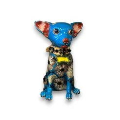 Talavera Chihuahua Statue | Handcrafted Mexican Dog Figurine -Pottery And Glassware 20250623 173830912 iOS Photoroom