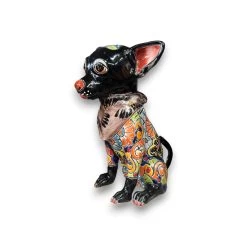 Talavera Chihuahua Statue | Handcrafted Mexican Dog Figurine -Pottery And Glassware 20250623 173845067 iOS Photoroom
