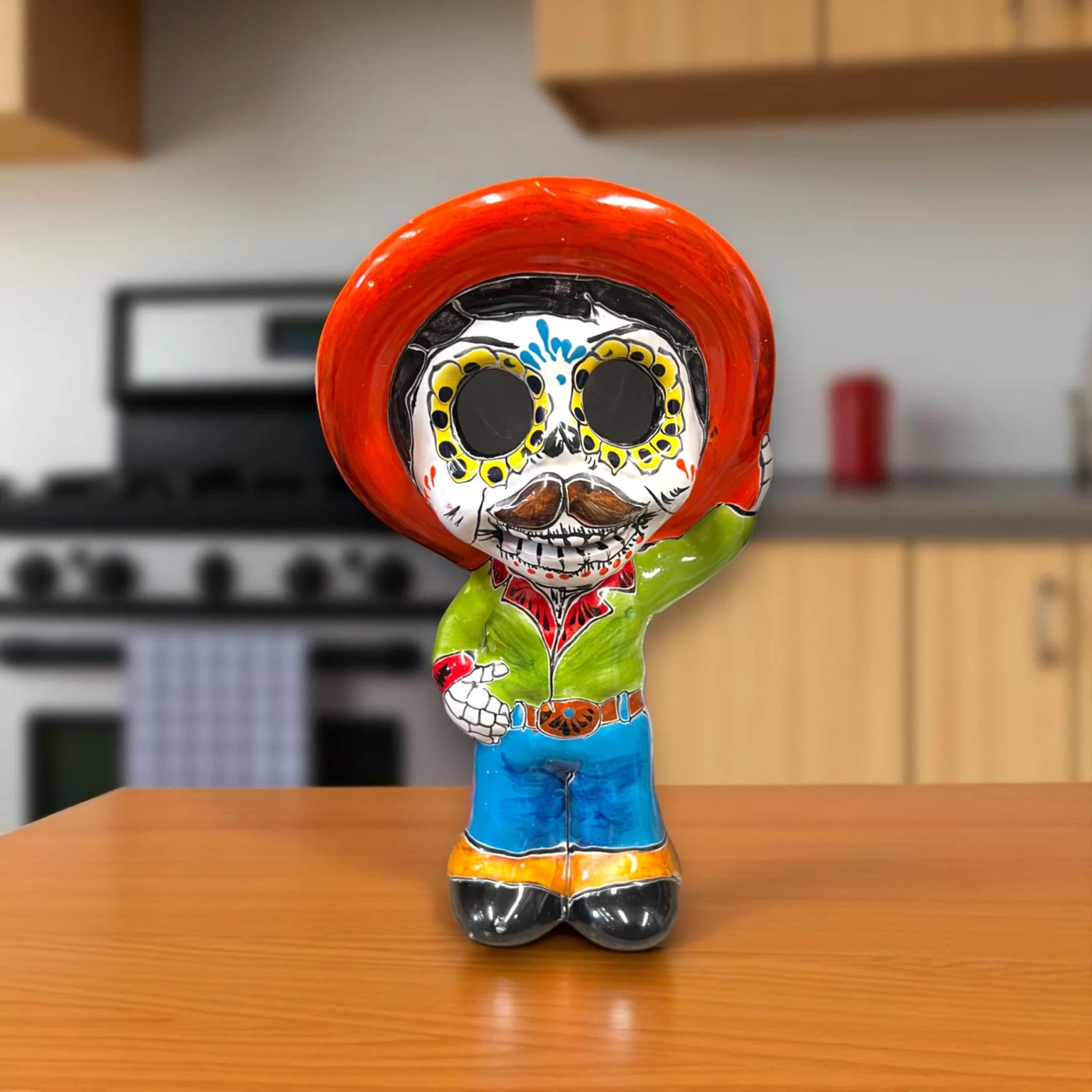 Talavera Skeleton Statue | Day Of The Dead Figurine With Sombrero 1 Talavera Skeleton Statue | Day Of The Dead Figurine With Sombrero