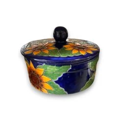 Talavera Tortilla Warmer | Handmade Sunflower Mexican Pottery -Pottery And Glassware 20250623 180001832 iOS Photoroom