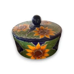 Talavera Tortilla Warmer | Handmade Sunflower Mexican Pottery -Pottery And Glassware 20250623 180006427 iOS Photoroom