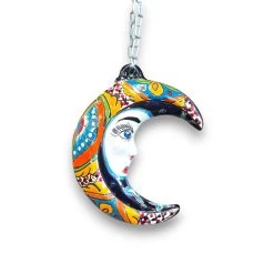 Talavera Crescent Moon Face | Hanging Mexican Wall Art -Pottery And Glassware 20250623 180333290 iOS Photoroom