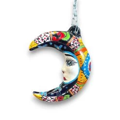 Talavera Crescent Moon Face | Hanging Mexican Wall Art -Pottery And Glassware 20250623 180335284 iOS Photoroom 1